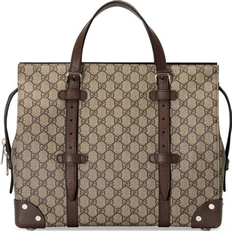 gucci gg tote with leather details